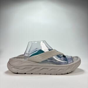 HOKA One One Ora Light Gray Comfort Recovery Flip Flops Sandals Men's Size 12